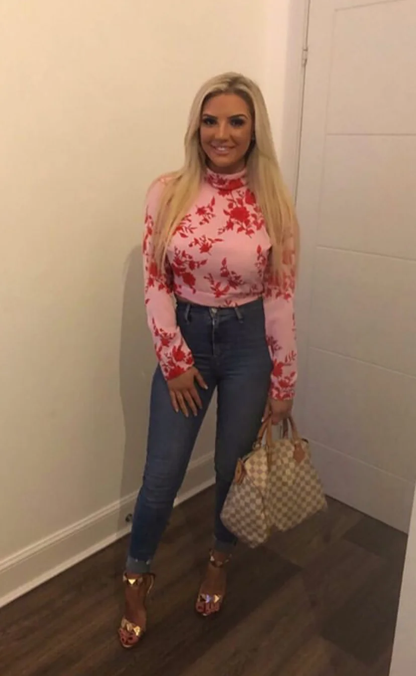 Blonde Scottish Chav Slut with her plastic tits image 18