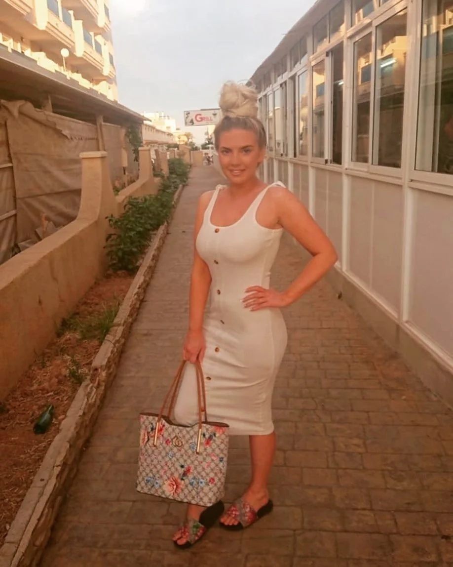 Blonde Scottish Chav Slut with her plastic tits image 25