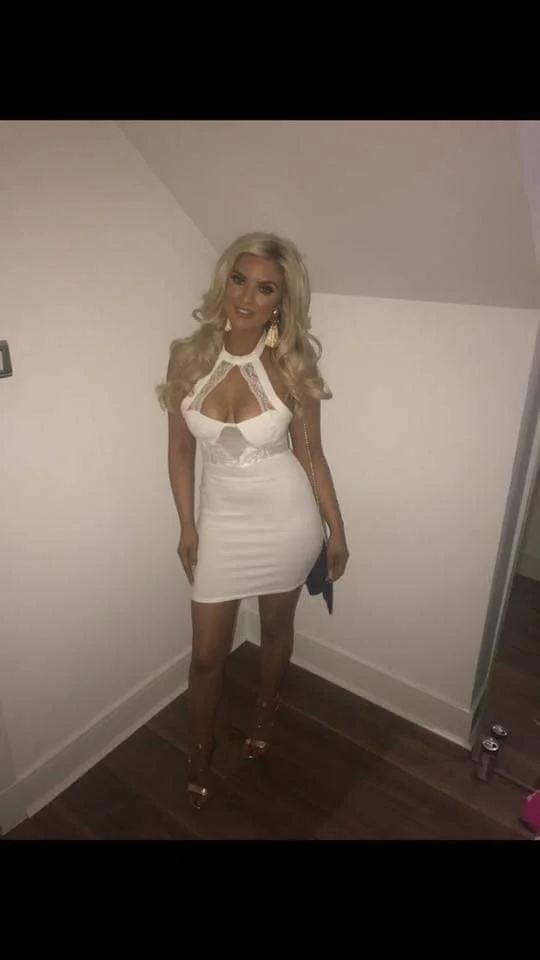 Blonde Scottish Chav Slut with her plastic tits image 36