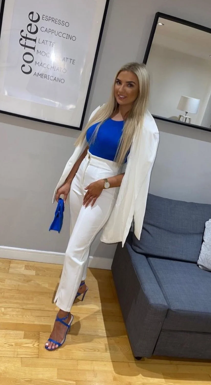 Blonde Scottish Chav Slut with her plastic tits image 42