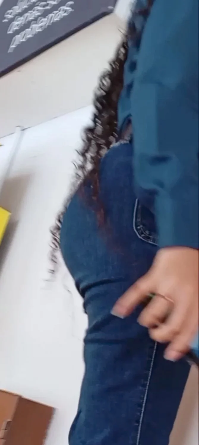 Sexy girl in jeans with perfect ass in public hot + fake nude ass image 15