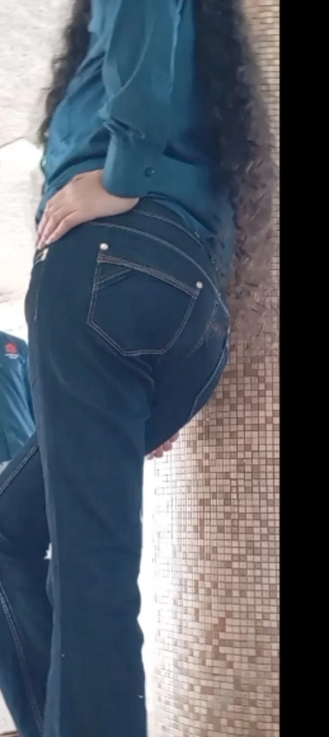 Sexy girl in jeans with perfect ass in public hot + fake nude ass image 24
