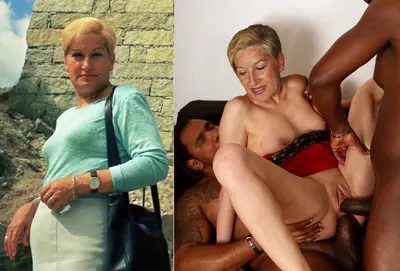 The old whore got fucked from all sides by the two black guys cover image