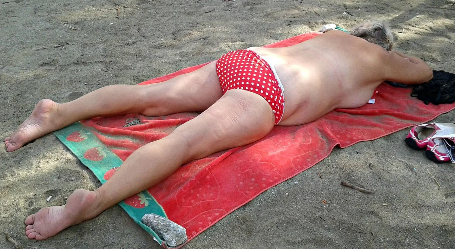 My fat and flabby thick mature body on public display image 2