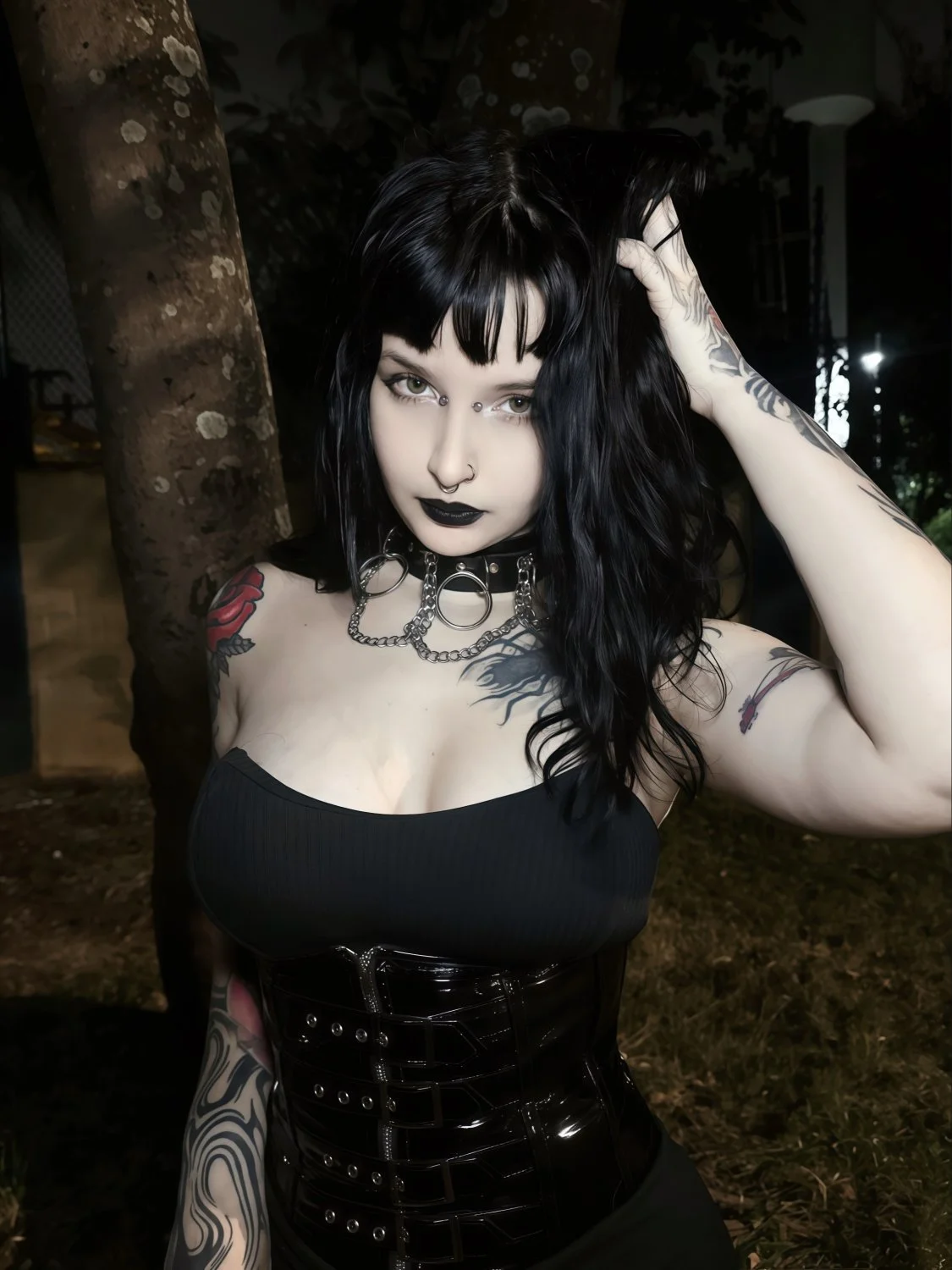 Um grande preto dotado pra fuder com essa gotica branquinha gostosa e tudo o que nos queremos ver! image 2