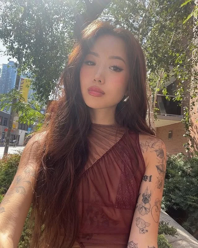 Tatted Asian Slut Kimmi Plays With Her Pussy image 15