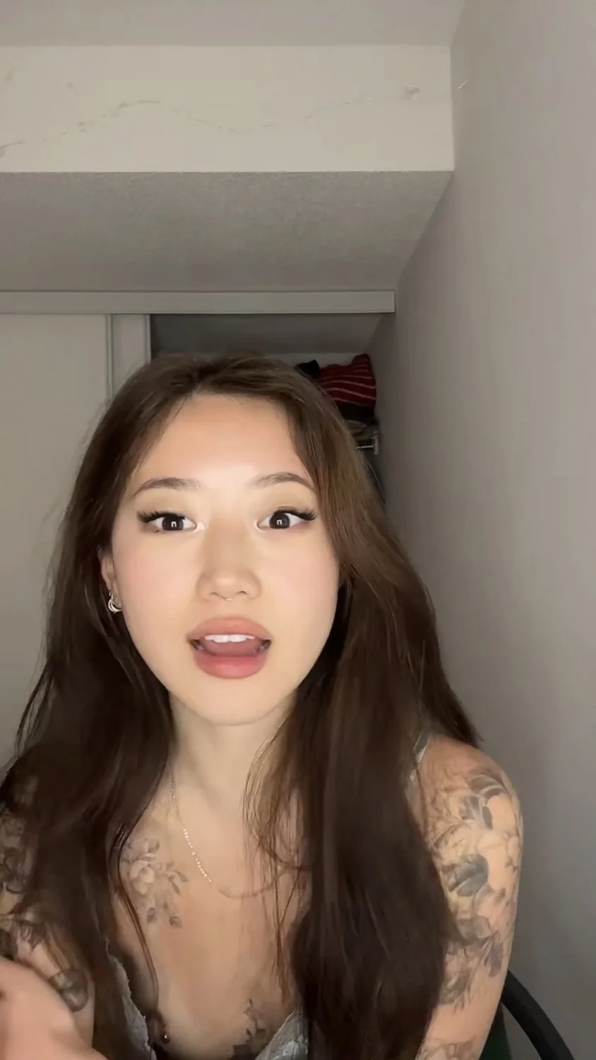 Tatted Asian Slut Kimmi Plays With Her Pussy image 18