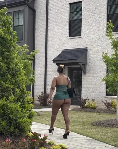 No panties on just a dress and heels on walking across the street cover image