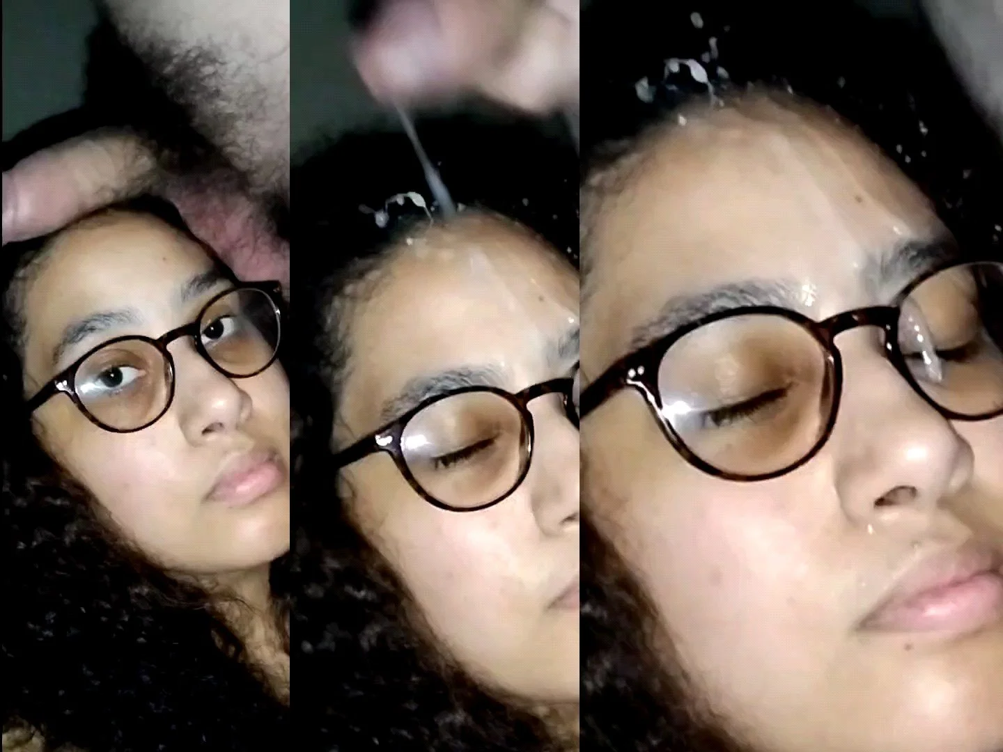 Facial pregnant mom drenched in cum all over hair and glasses massive balls emptied on afro latina image 11