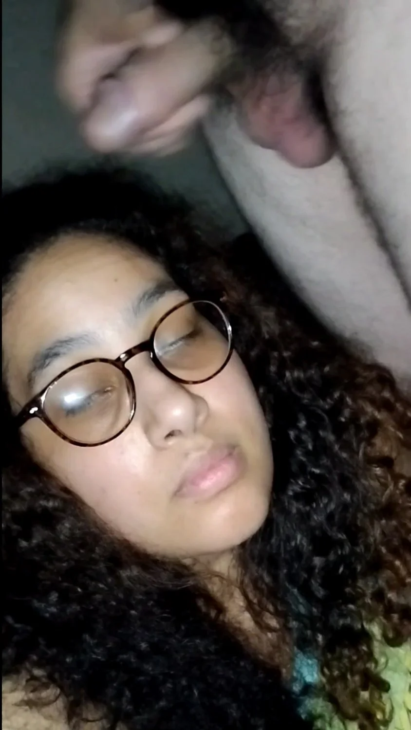 Facial pregnant mom drenched in cum all over hair and glasses massive balls emptied on afro latina image 9