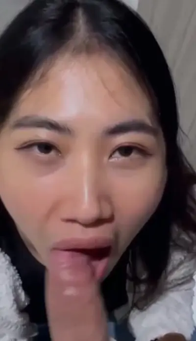 Pretty asian teen swallows cum after first date cover image