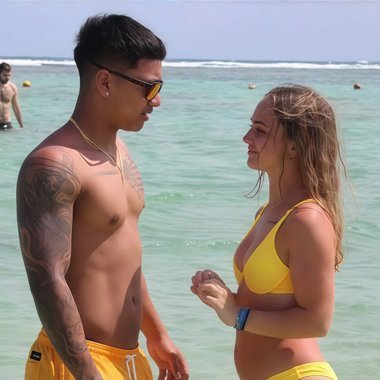My PAWG petite cousin Krystal in a yellow bikini (Enhanced) image 15