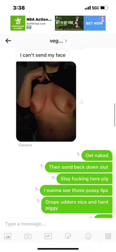 Pig Slut Sunny thanking me for allowing her to grope her saggy tirs cover image