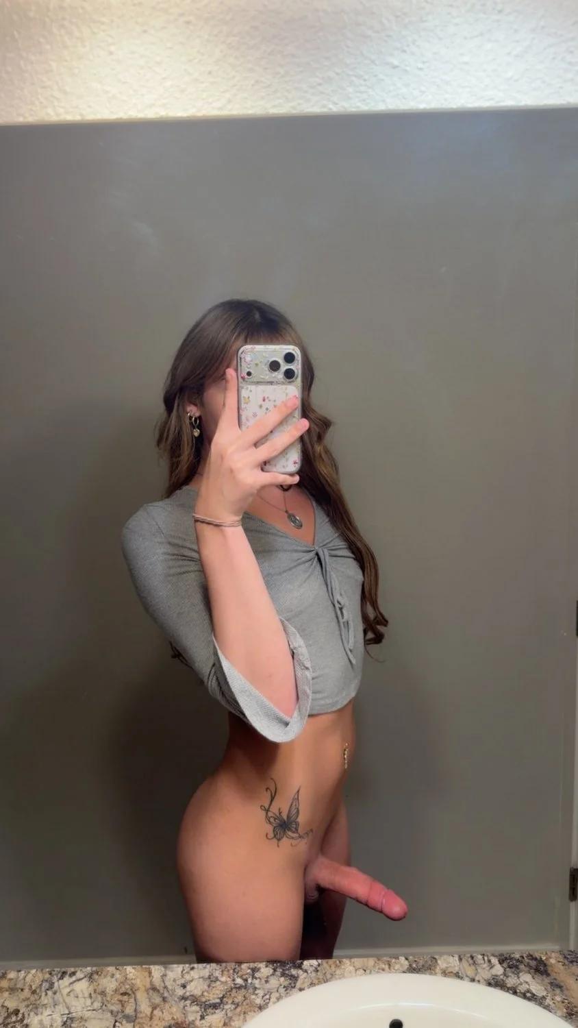 Cute Blonde Trans Girl Riding A Toy In Her Bathroom - Tranny Trap Tgirl Ts Shemale Femboy Sissy image 2