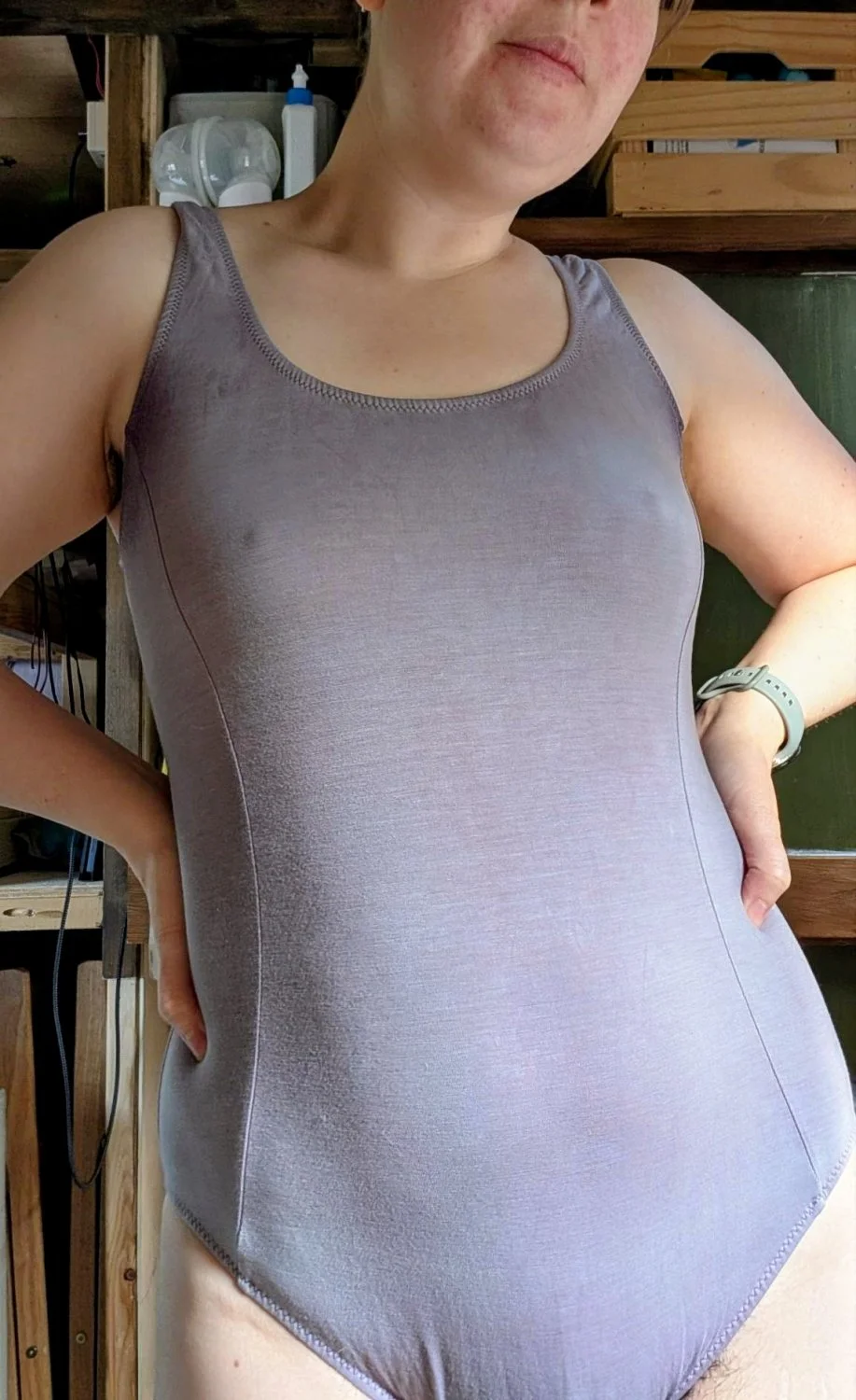 Shy Church Wife Cloë in and out of Purple image 2