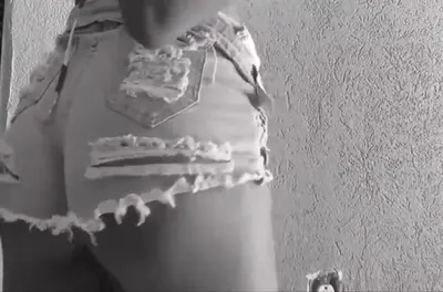 Bubble butt twerking in jeans shorts cover image