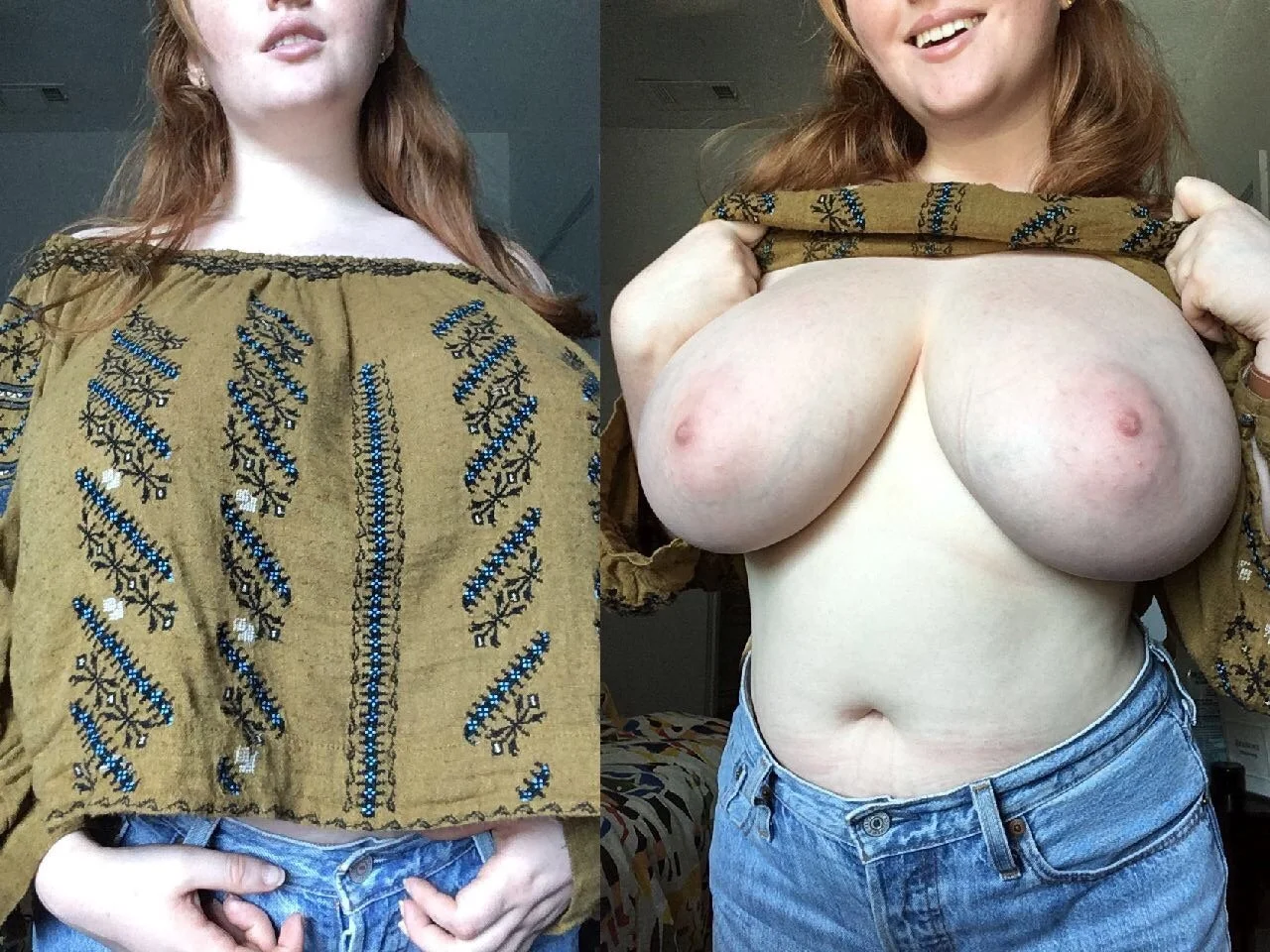 H U G E T I T S on beautiful model - ɹǝpdǝɹsǝdɥouǝ ɹǝppᴉʇ image 20