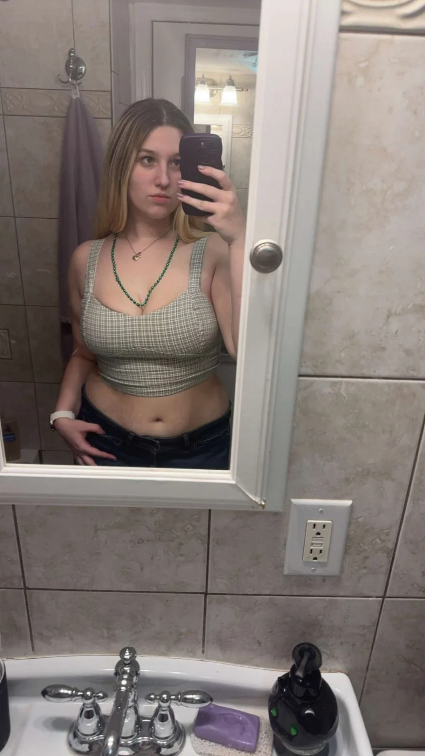 Dumb teen webslut wants to be famous online. Repost and share her around. image 3
