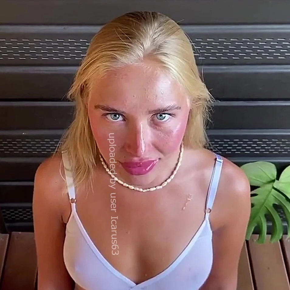 Amazing Blonde Gf Outdoor Blowjob Cum On Face Pov-Hot Pawg Blonde Gf Throats Huge Cock Gets Facial Cumshot image 8