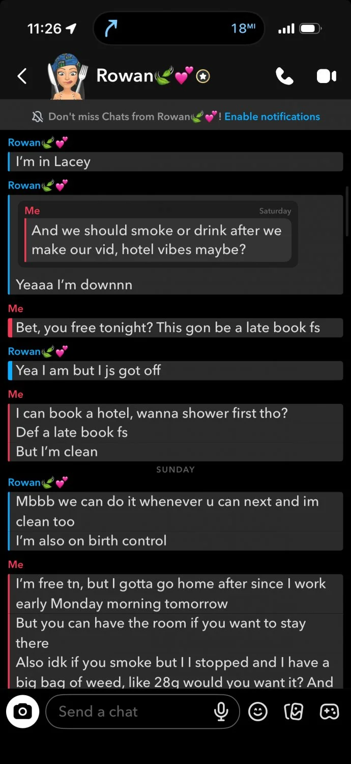 Young hoe Snapchat name: notr0wan from Lacey Washington planning to fuck sex creator image 4
