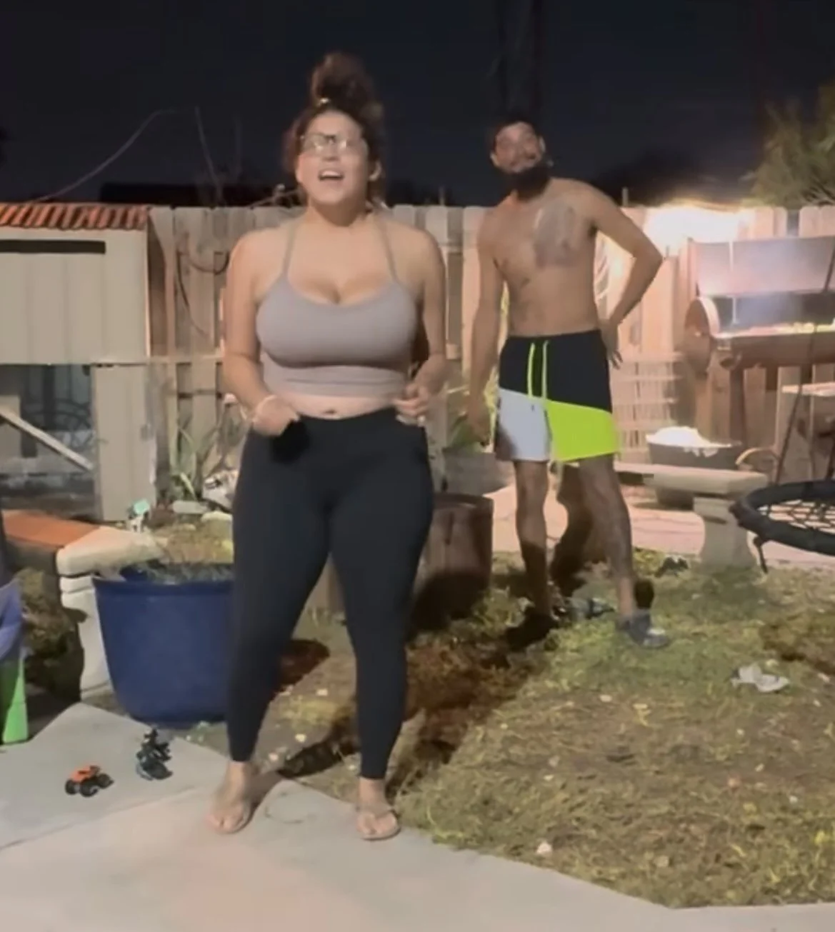 Lucky guy holding his gf pussy thick Latina milf image 4