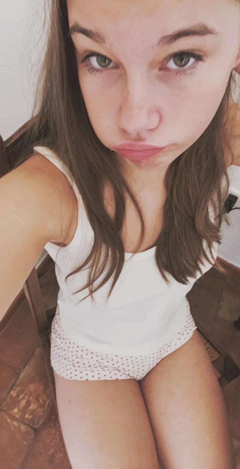 Finnish Brunette Petite Slut. Part 6 (new) showing her tight petite body image 7