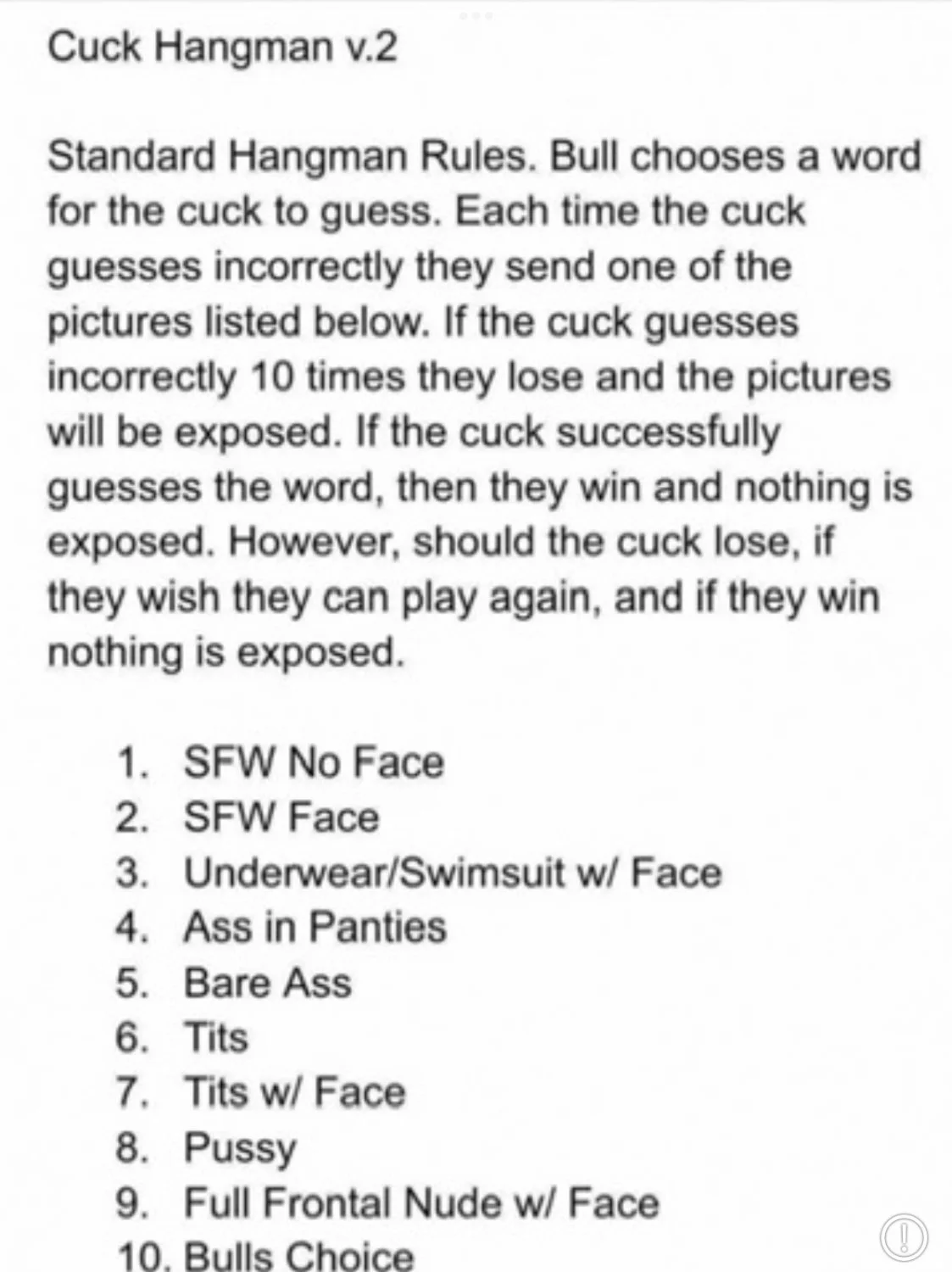 Cucks come give up your girl in a game of hangman, willing to reverse rolls after too. kik: AGXC27 main image