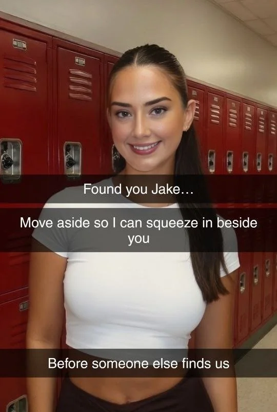Bookworm hides with Old Bully at School Reunion part 1 Snapchat Cheating Caption Story main image