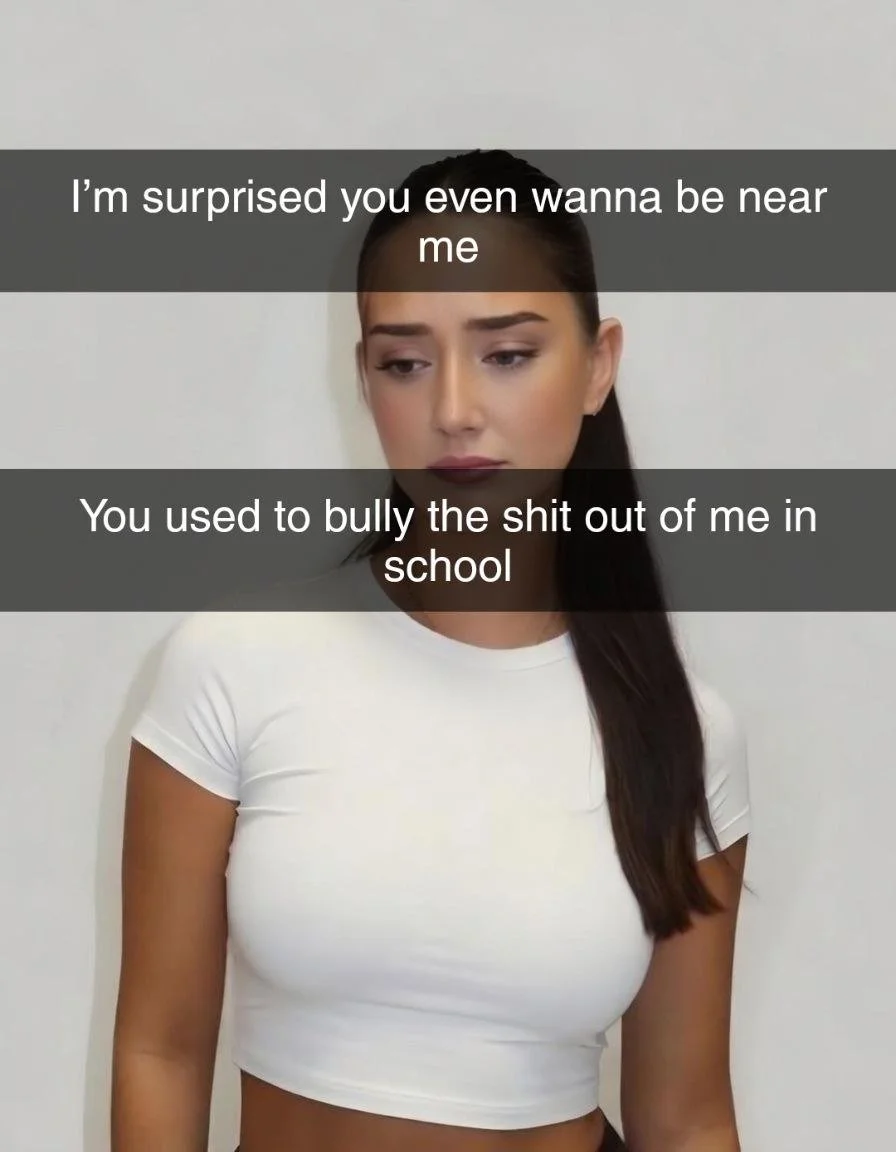 Bookworm hides with Old Bully at School Reunion part 1 Snapchat Cheating Caption Story image 5