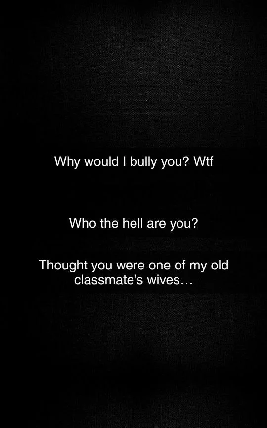 Bookworm hides with Old Bully at School Reunion part 1 Snapchat Cheating Caption Story image 6