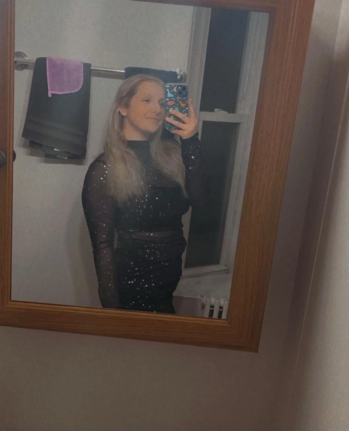 College blonde slut in black image 2