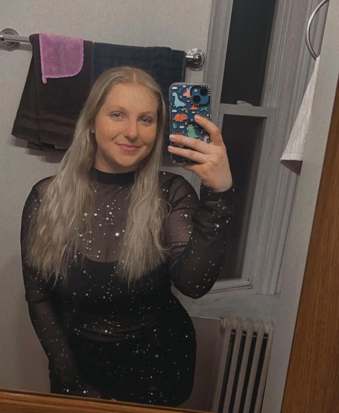 College blonde slut in black image 3