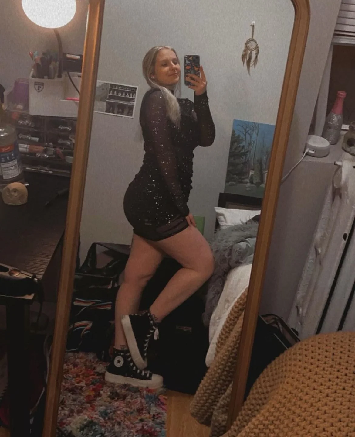 College blonde slut in black image 4