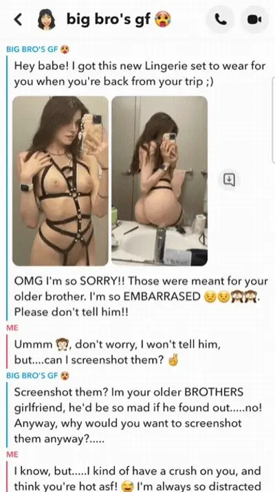 Accidentally send bfs lil bro nudes cover image