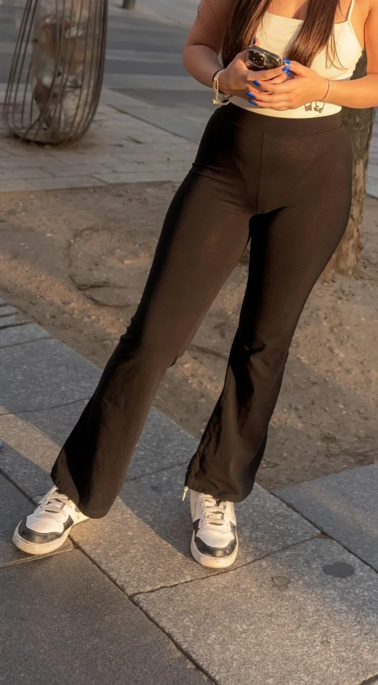 Caught cousins sexy ass in leggings thong see through voyeur sister vpl vtl image 7