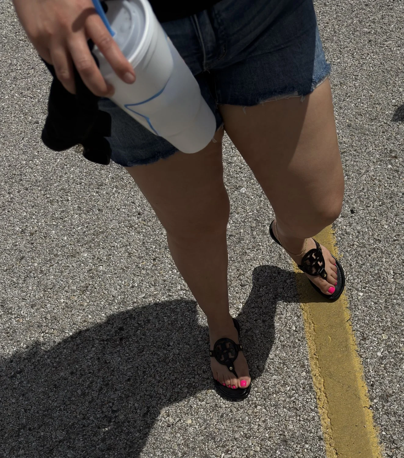 New pics of college MILF teacher feet in sandals and ass in shorts image 11