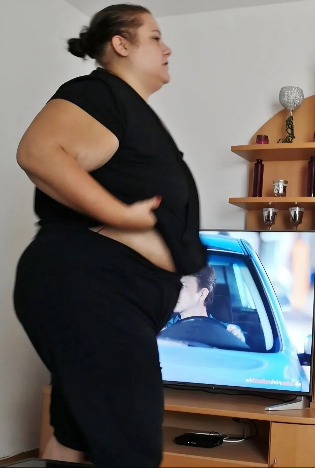 Fat Pig Caught Flashing Big Tits image 9