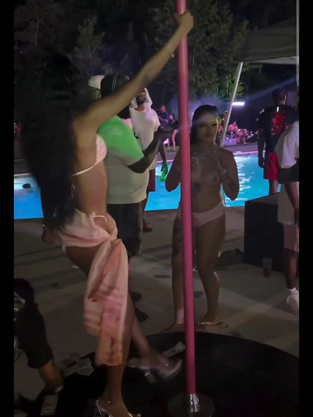 B00$ie topless pool party image 7
