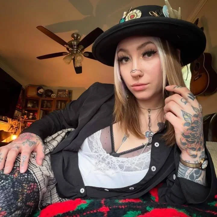 Goth Slut Emily covered in tattoos image 36