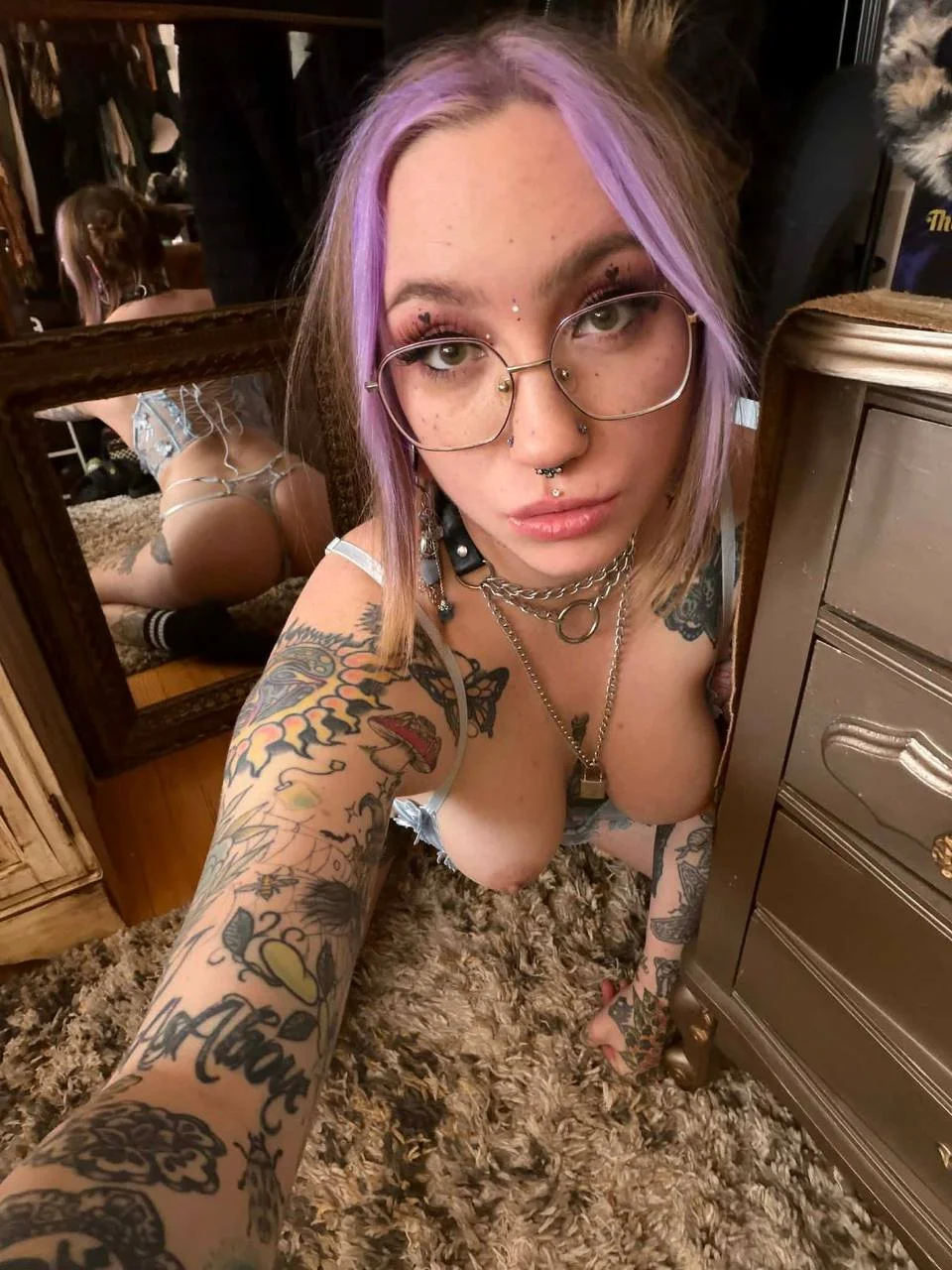 Goth Slut Emily covered in tattoos image 39