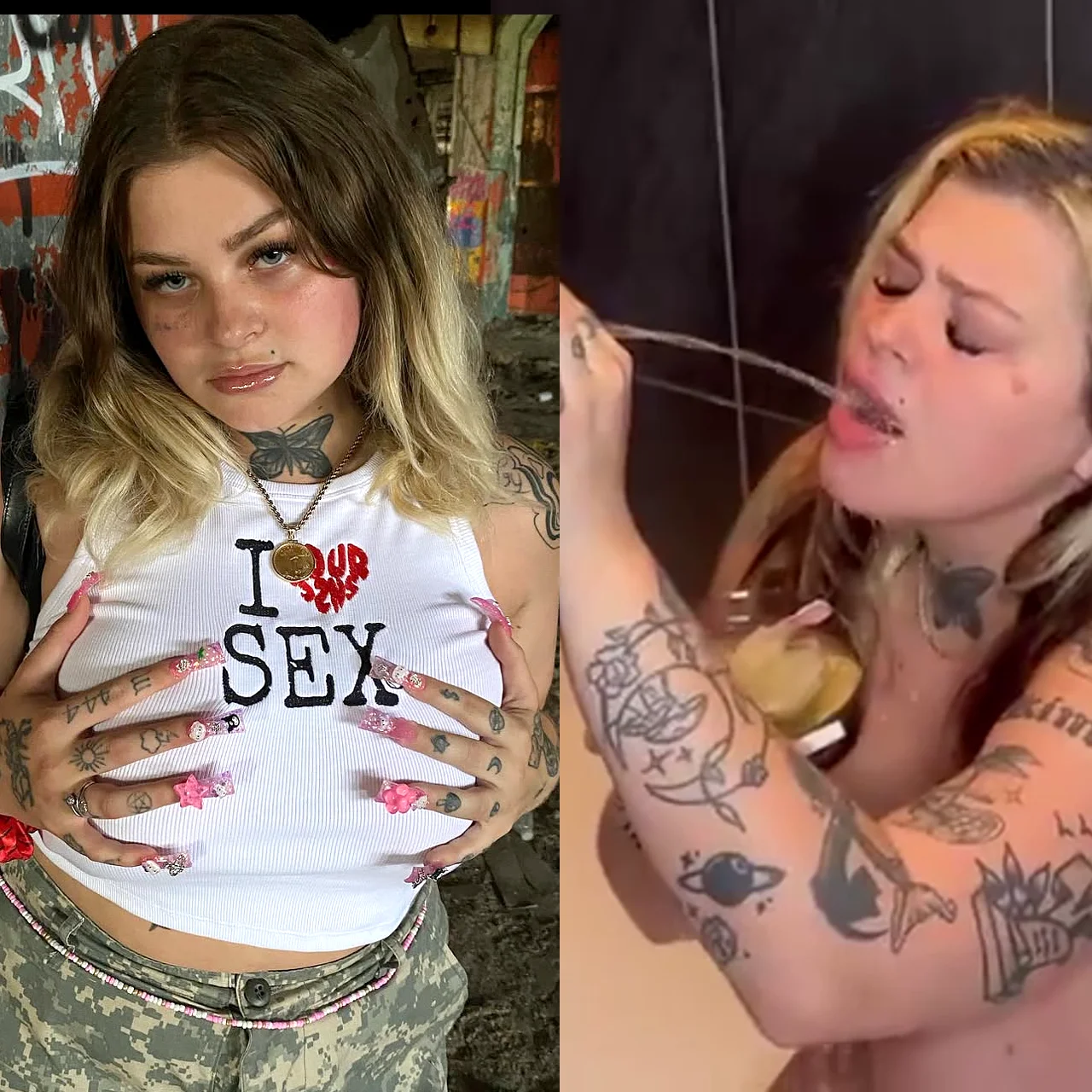 Big Titted Lina drinks his bladder juice! 🔥🤯 main image