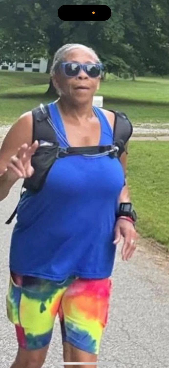 Black granny with huge wet tits running image 2