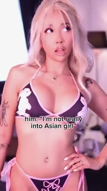 blonde asian slut surprising him in cute pink bikini tiny outfit big tits 🫦 image 2