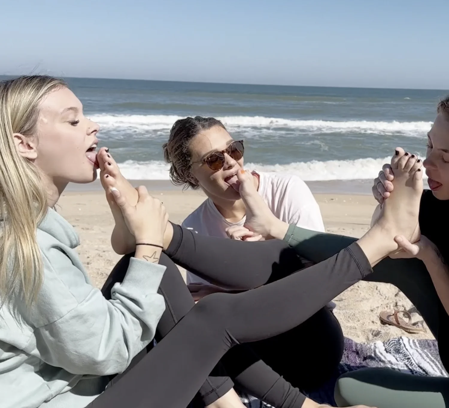Girls Enjoy Toes at the Beach main image