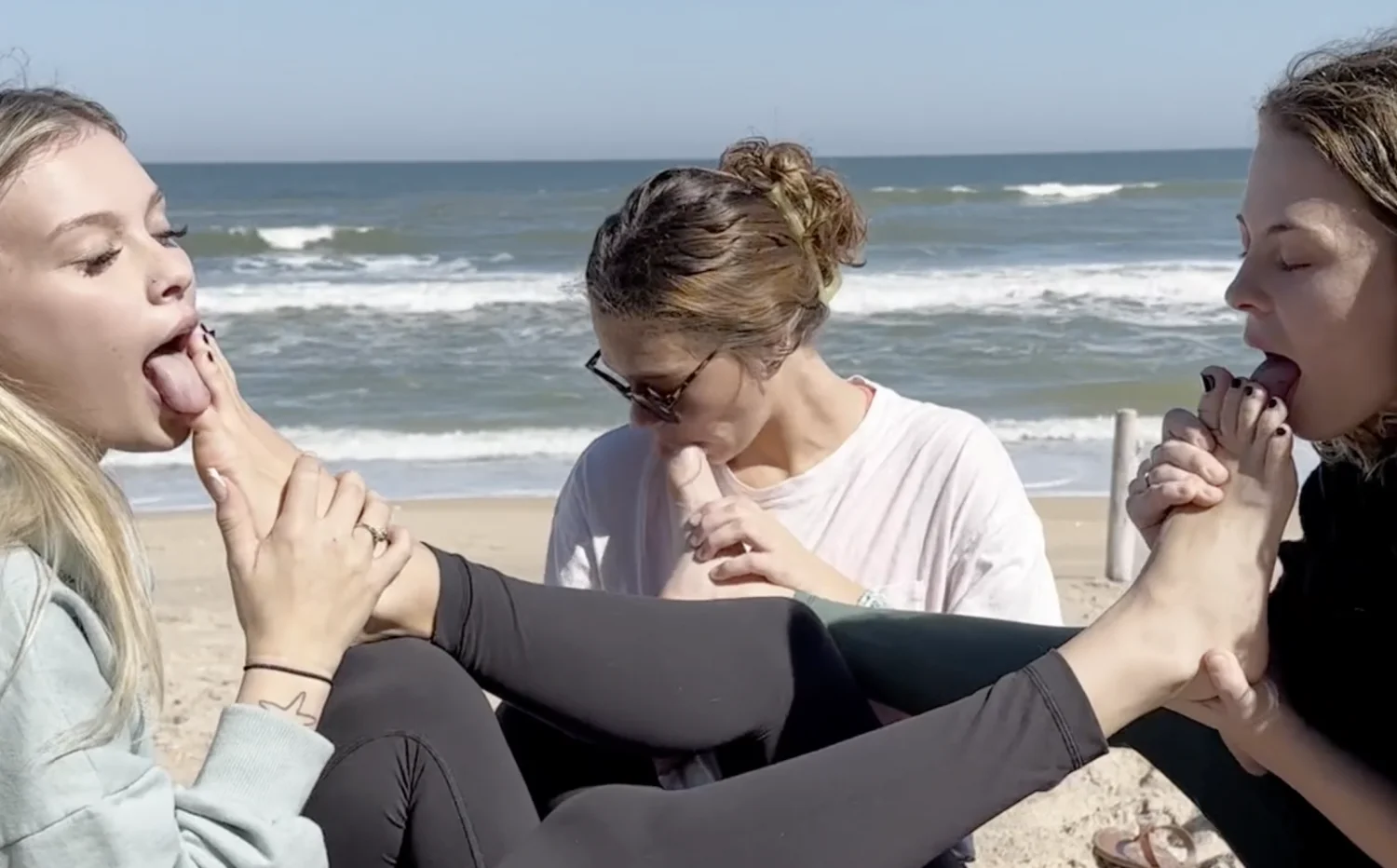 Girls Enjoy Toes at the Beach image 2