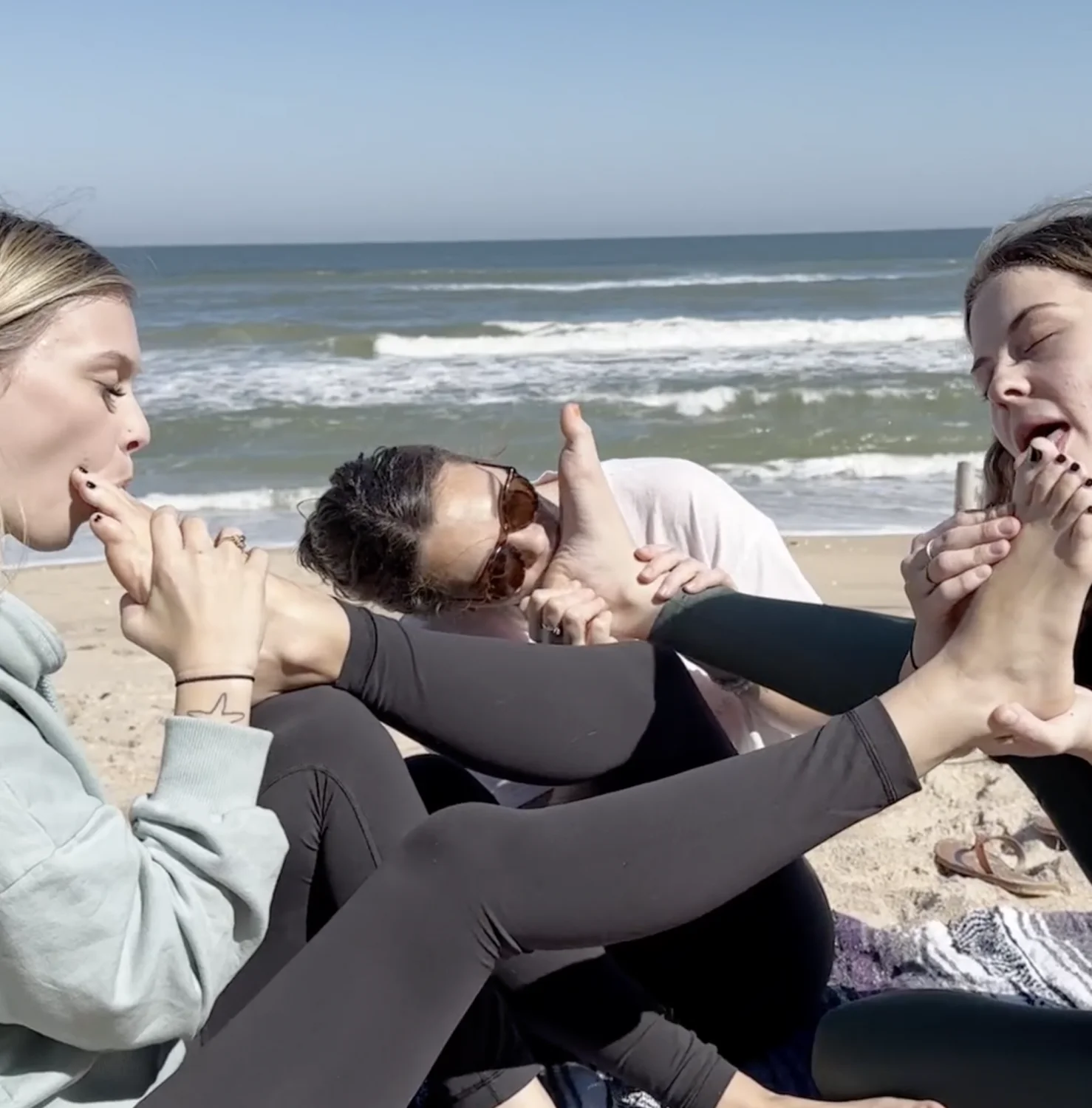 Girls Enjoy Toes at the Beach image 4