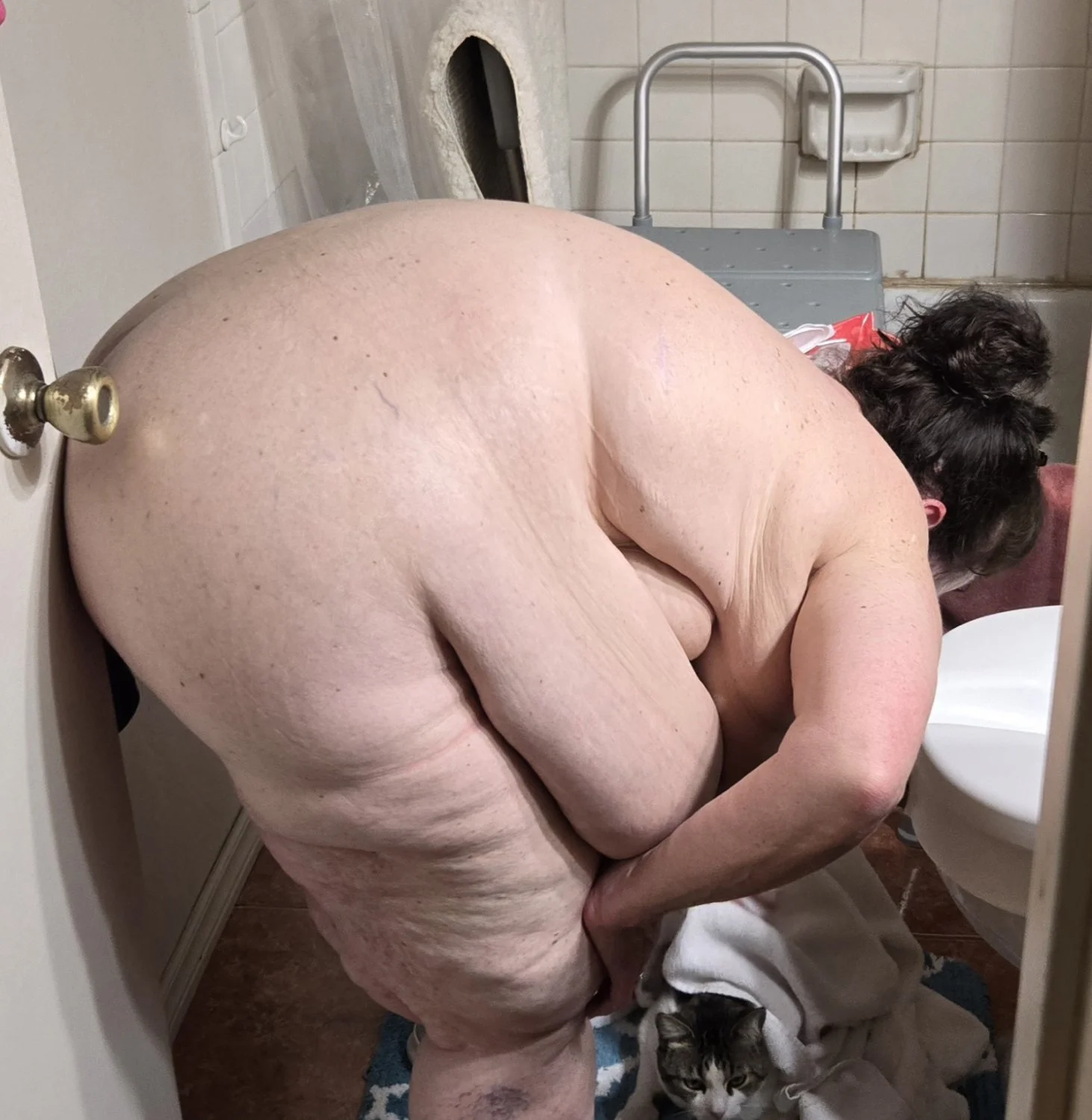 Bbw saggy big tits fat ass apron belly hotwife image 7