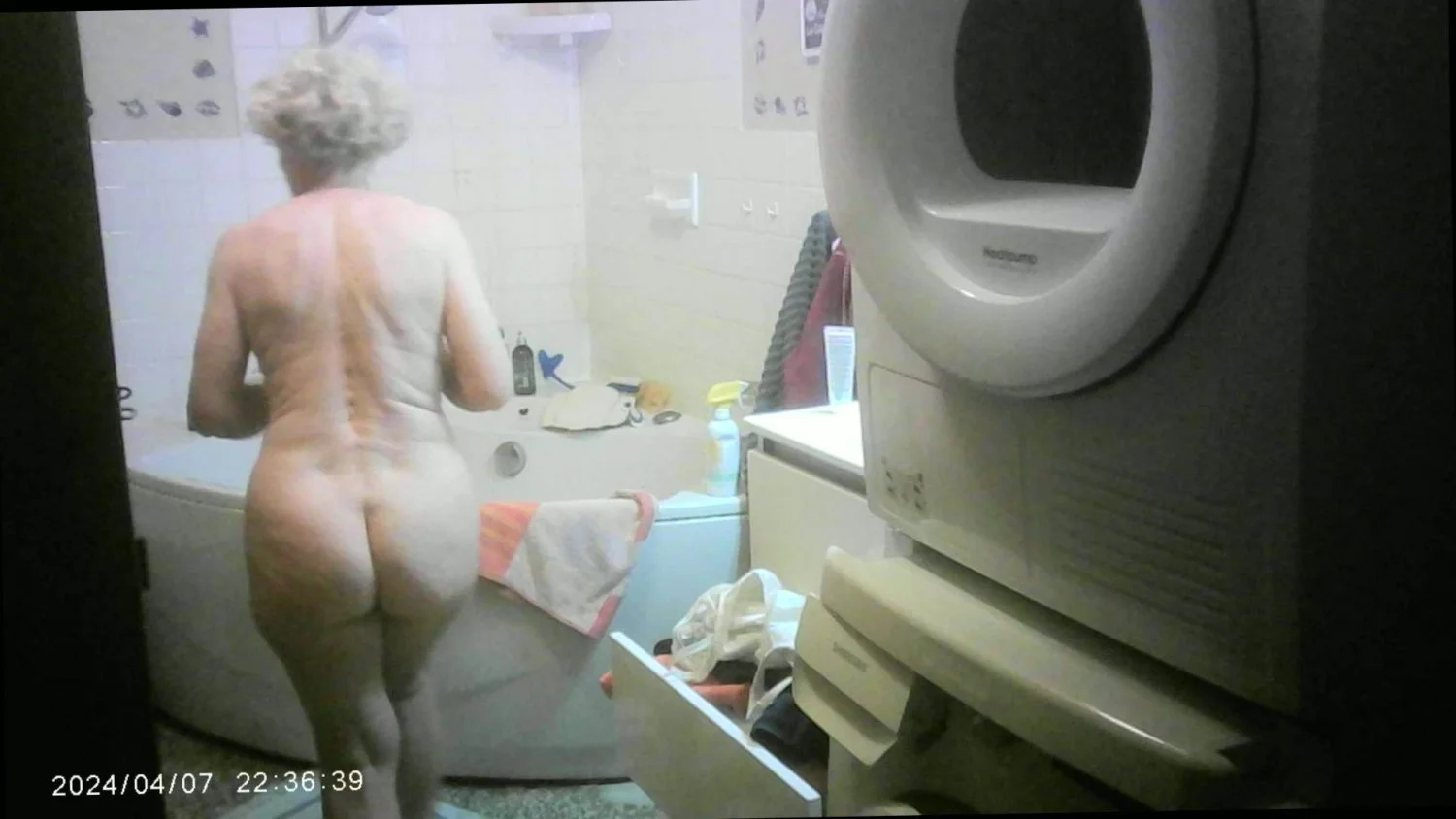 Unaware cheating granny nurse Solange's gorgeous ass-three hidden cams angles image 17