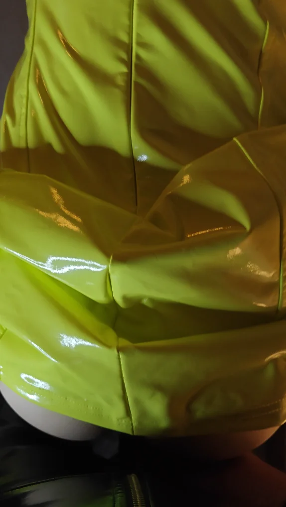 Sexy GF in neon PVC image 7