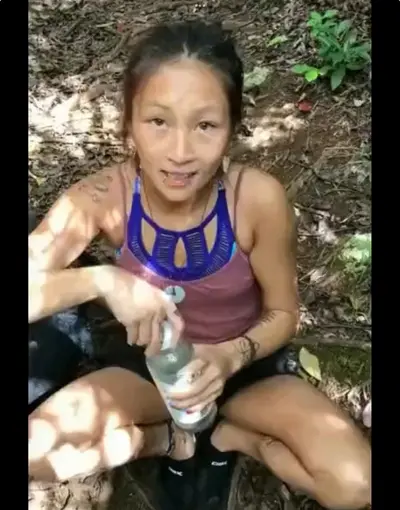 Asian petite blowing BWC while on hiking trip cover image